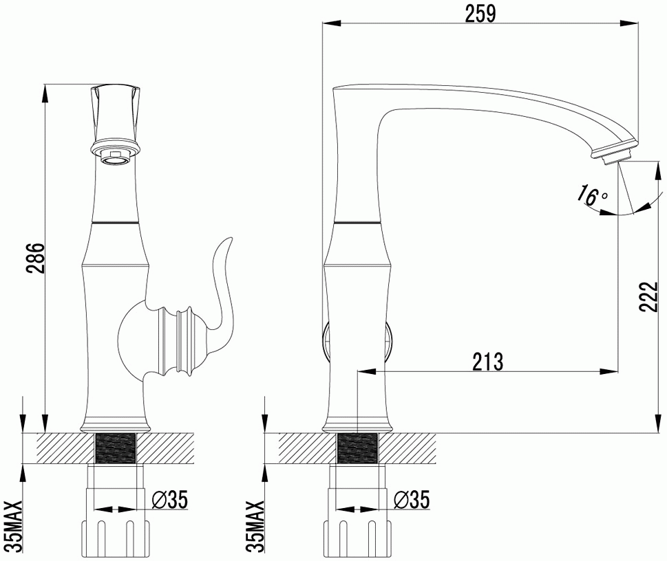 Lemark Brava LM4705G Смеситель для кухни (золото)