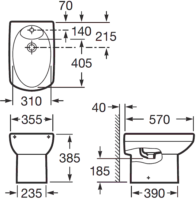 Roca Dama Senso 357514000/806510004  Биде напольное с крышкой