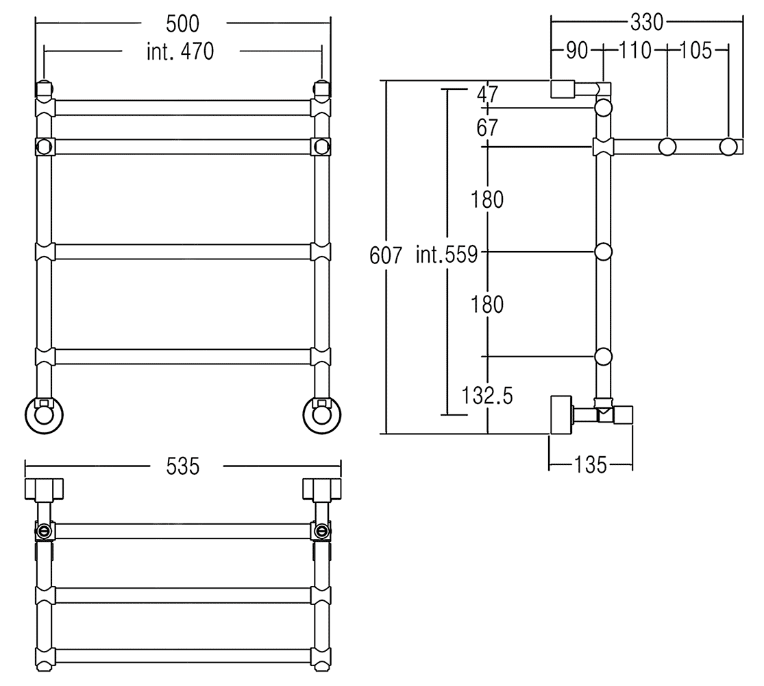 Margaroli Sole 455 CR Водяной полотенцесушитель с полочкой (хром)