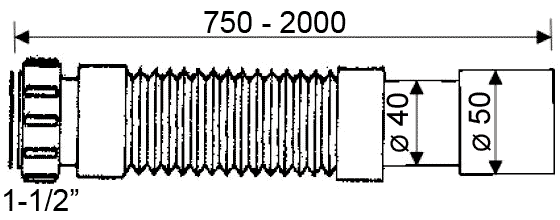 MRMF2-20  Гофрированная труба 1-1/2"х40/50 L=750-2000 мм, McAlpine