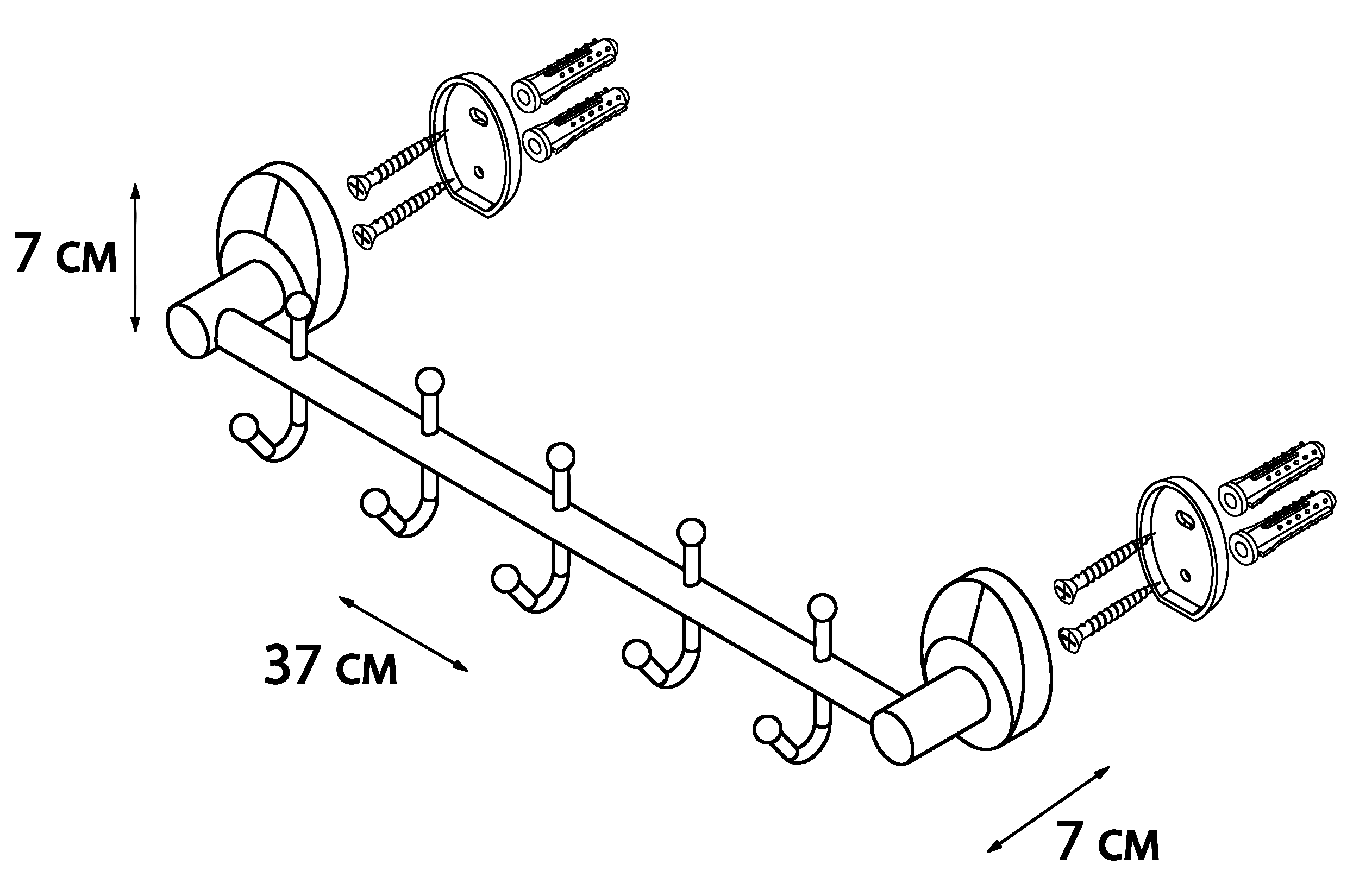 Fixsen Europa FX-21805-5 Планка с 5-ю крючками