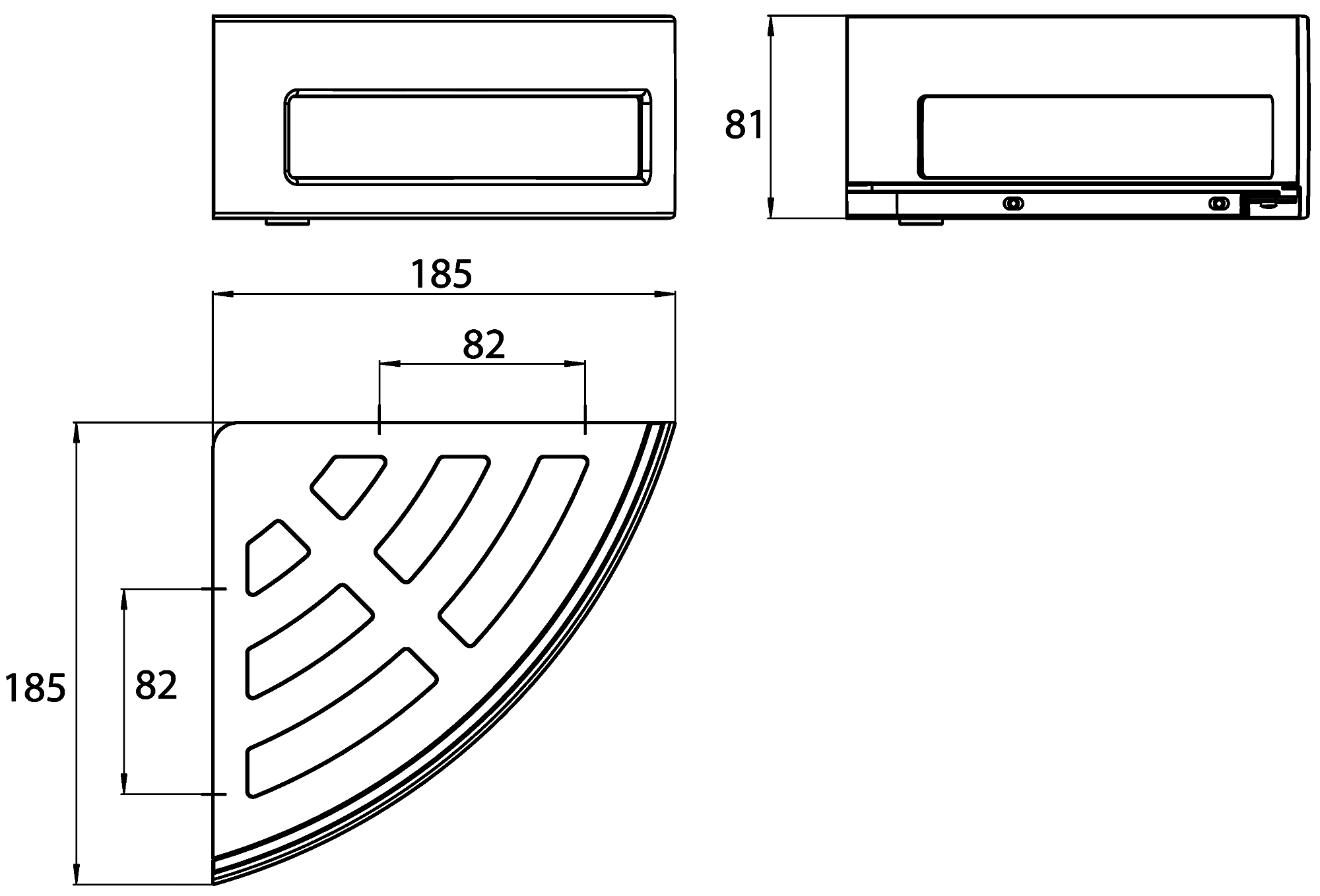 EMCO System2 3545 001 24 Полочка угловая 185x185