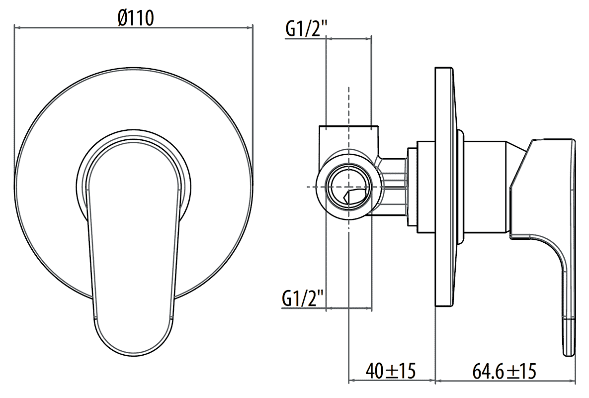 Gattoni H2Omix1000 1030/10С0 Встроенный душевой смеситель