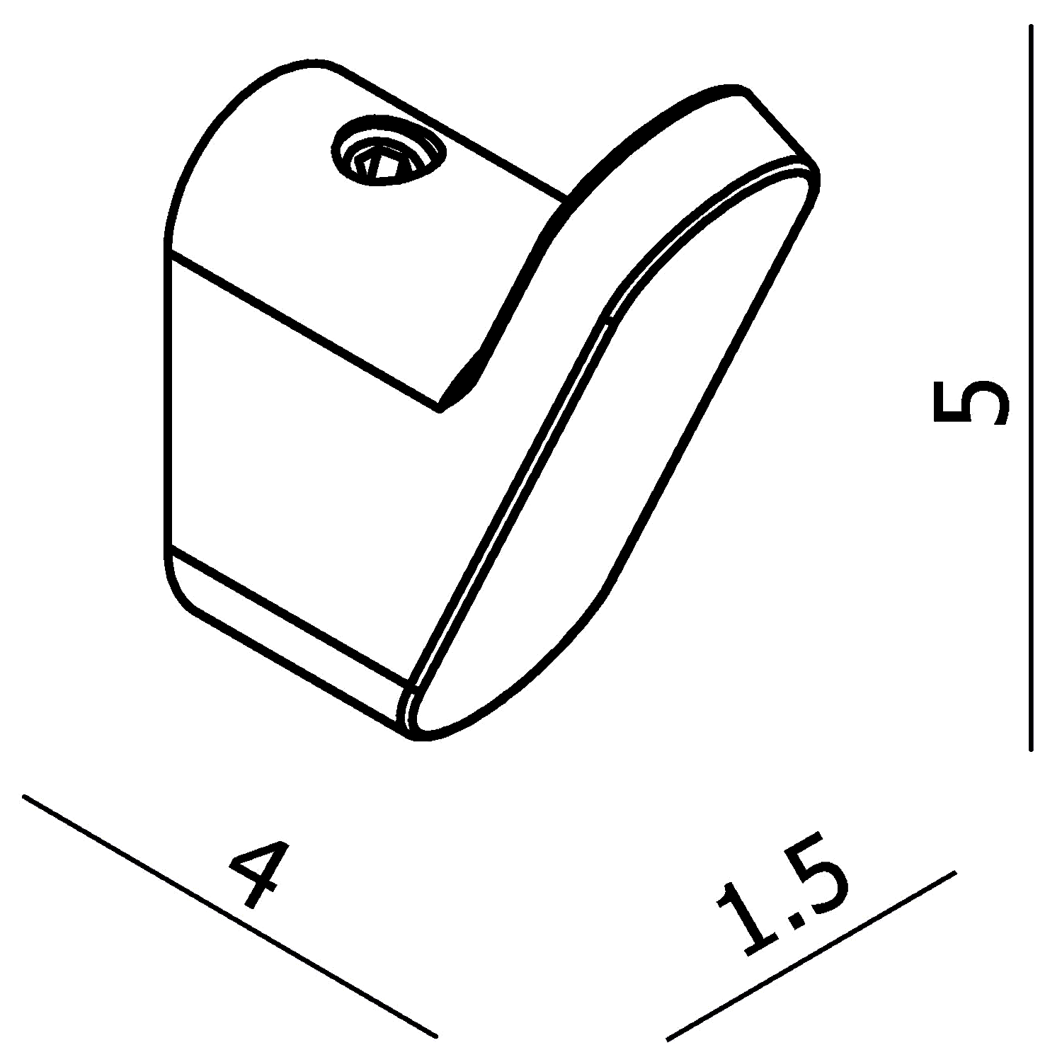 Langberger Vico 33031A-BP Крючок одинарный (чёрный)