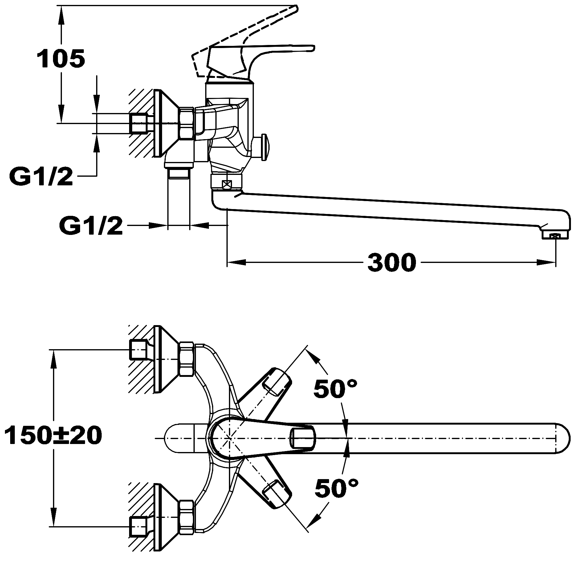 Mofem Junior Evo 155-0065-30 Смеситель для ванны (излив 300 мм)