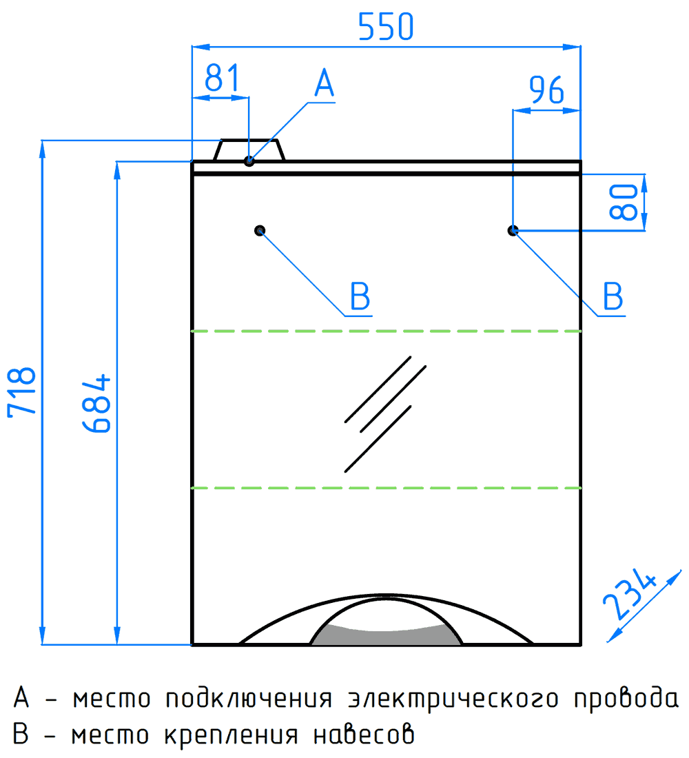 Style Line Жасмин 2 55/C Люкс Зеркальный шкаф