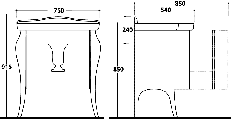 Galassia Ethos 8479NE/8433  Подстолье с раковиной 75 см (чёрный лак)