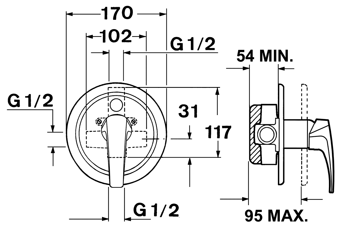 Teka MB2 40.171.02 Встроенный смеситель для ванны
