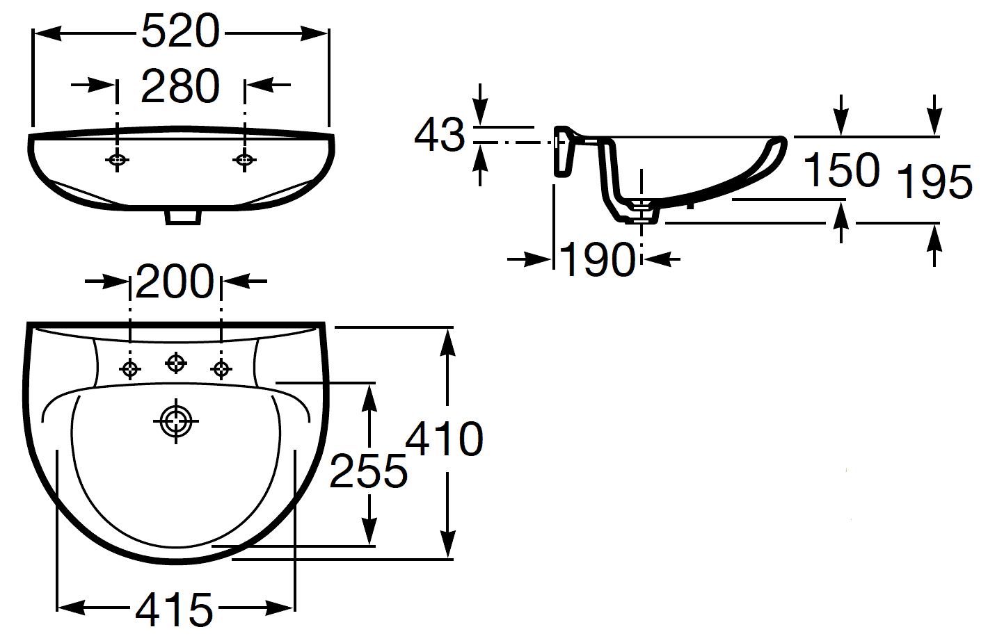 Roca Victoria 327395000 Раковина 520x410