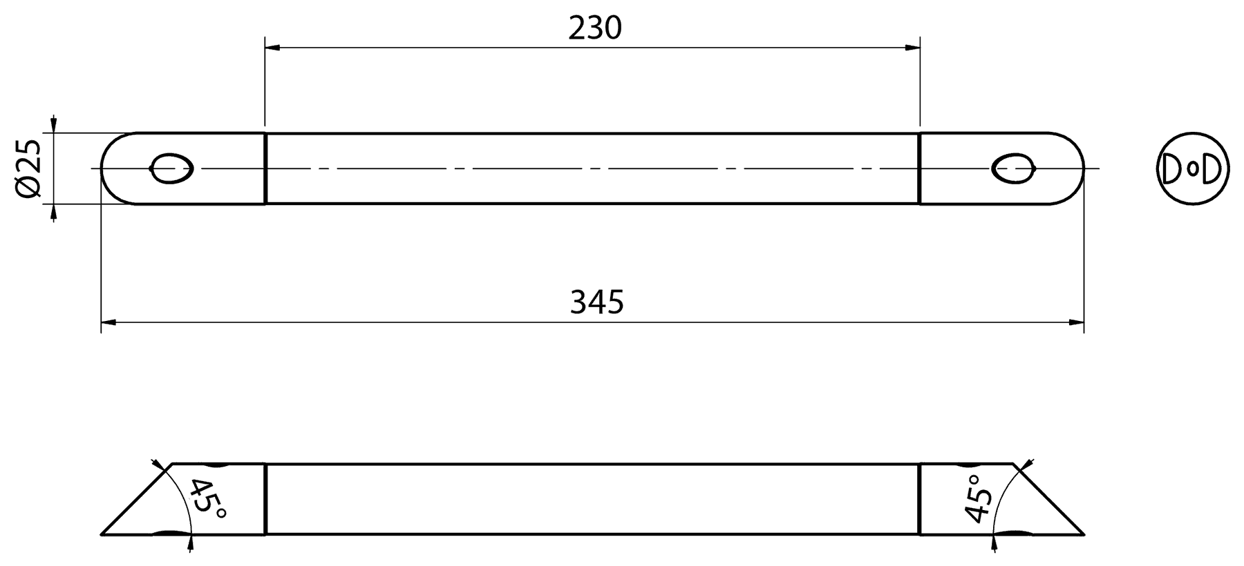 Langberger Footrest 71155 Поручень для душа угловой