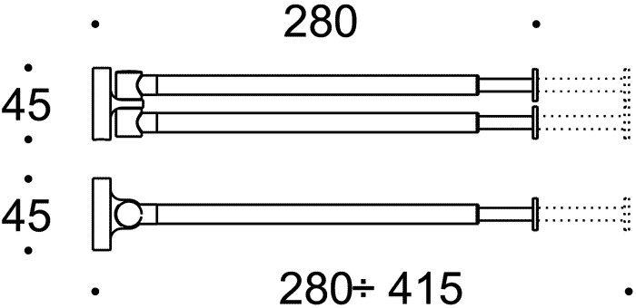 Colombo Plus W4914 Полотенцедержатель 2-ой 28/41 см