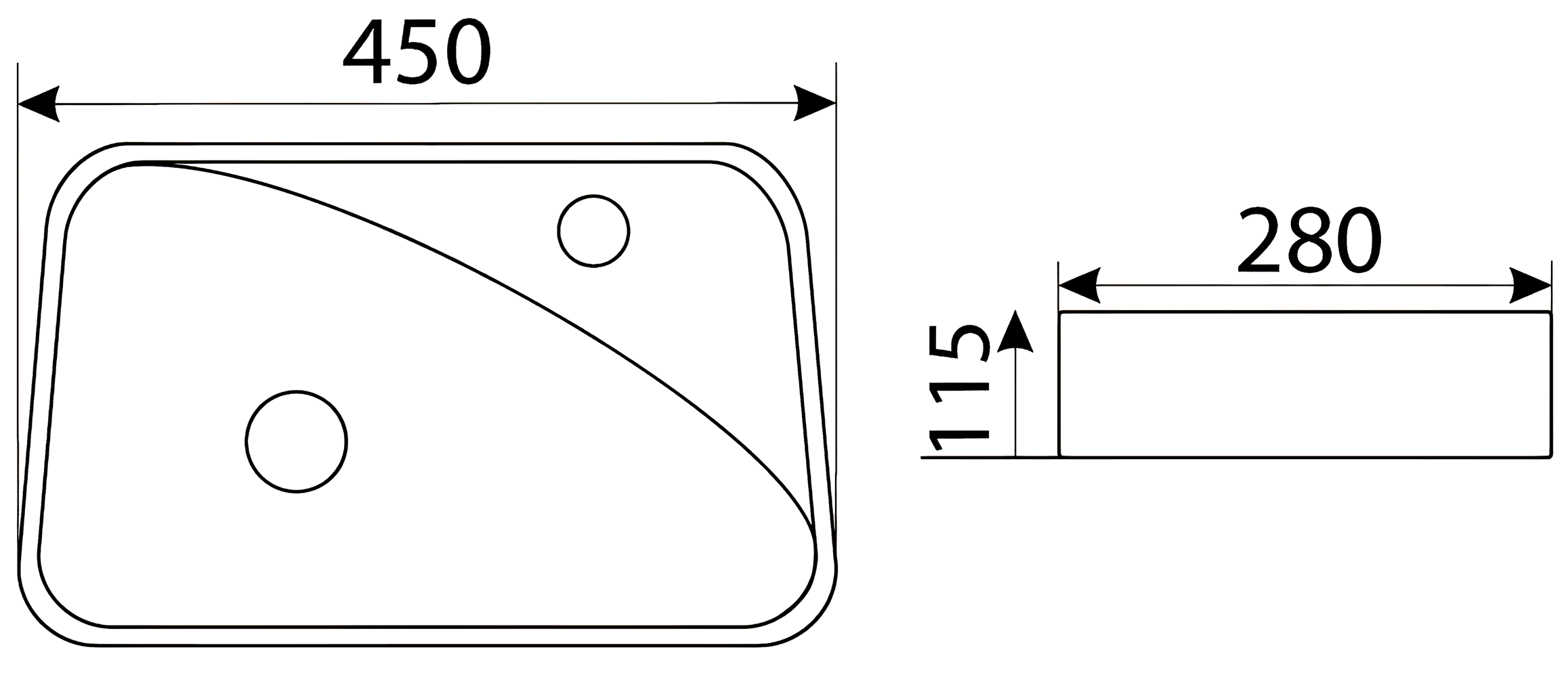 CeramaLux 9275L Мини-раковина 450х280