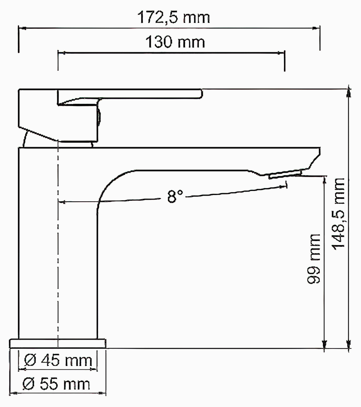 WasserKraft Elbe 7403 Смеситель для раковины (чёрный)