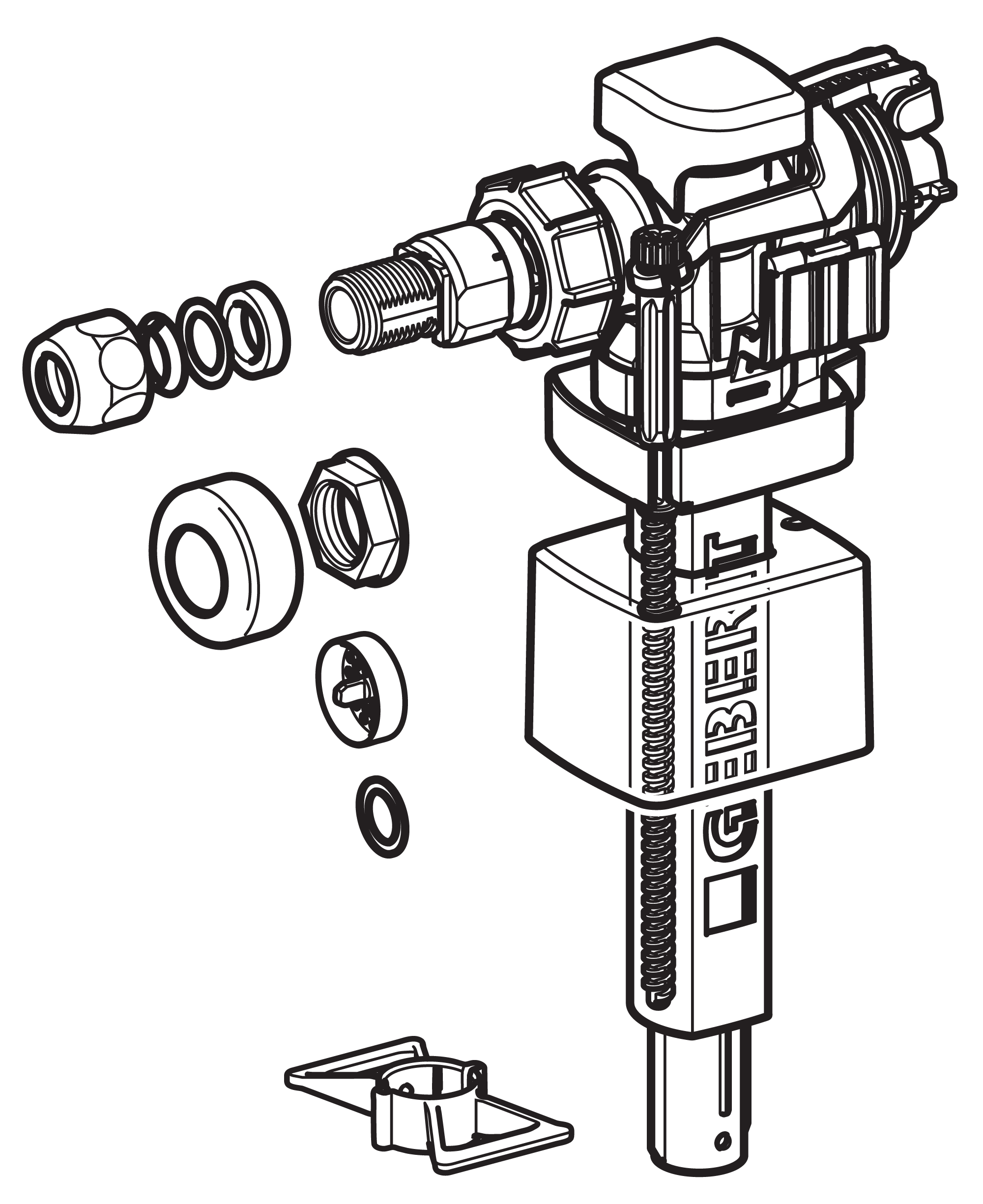 Geberit Type380 281.004.00.5 Заливное устройство для унитаза (боковой подвод 3/8"-1/2")