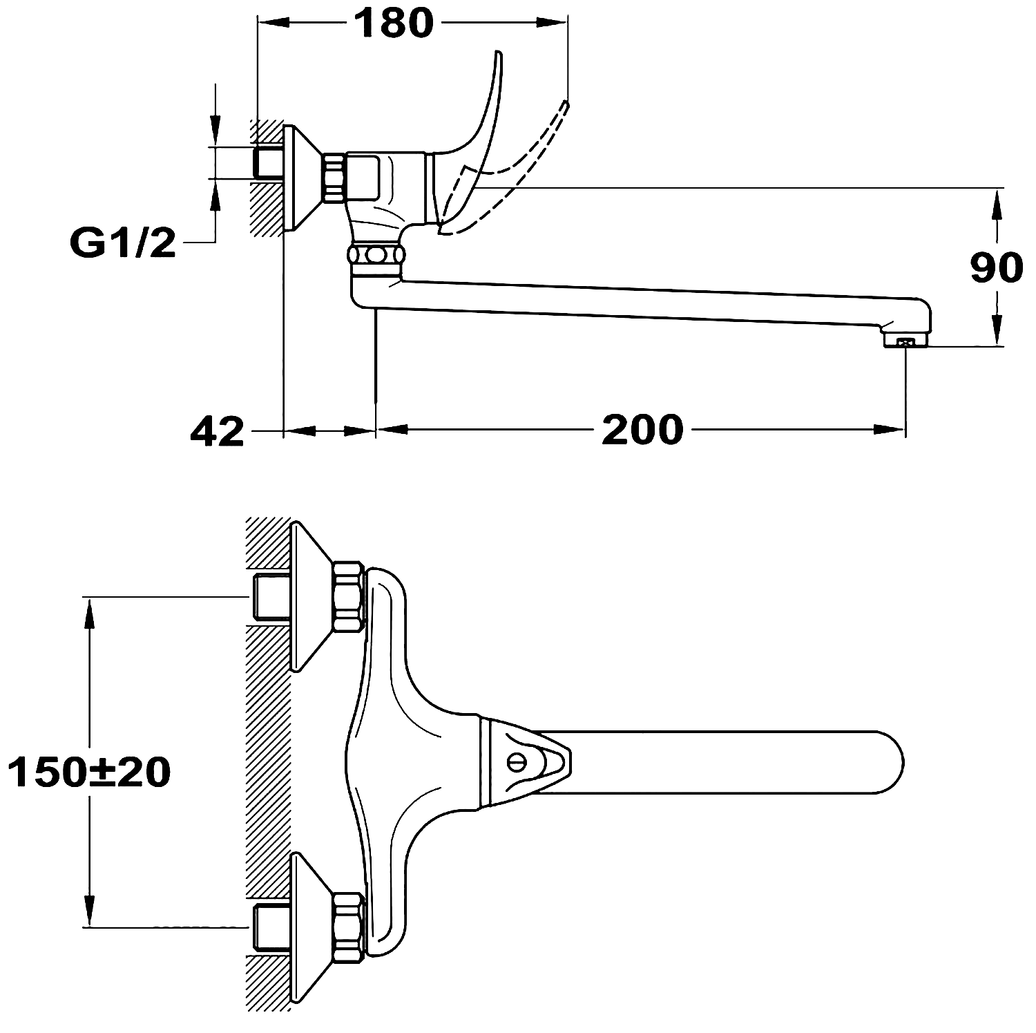 Mofem Junior 152-0023-00 Смеситель кухонный настенный
