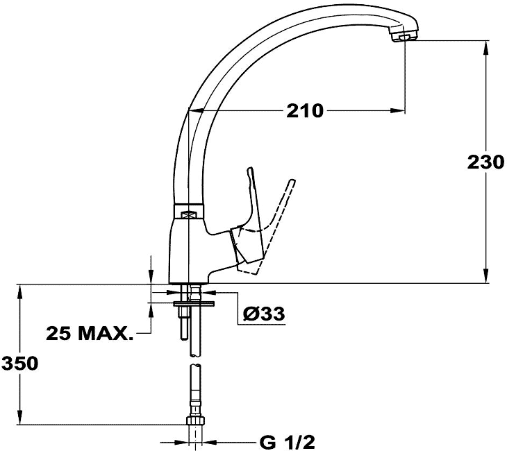 Mofem Junior Evo 152-0048-30 Смеситель кухонный высокий