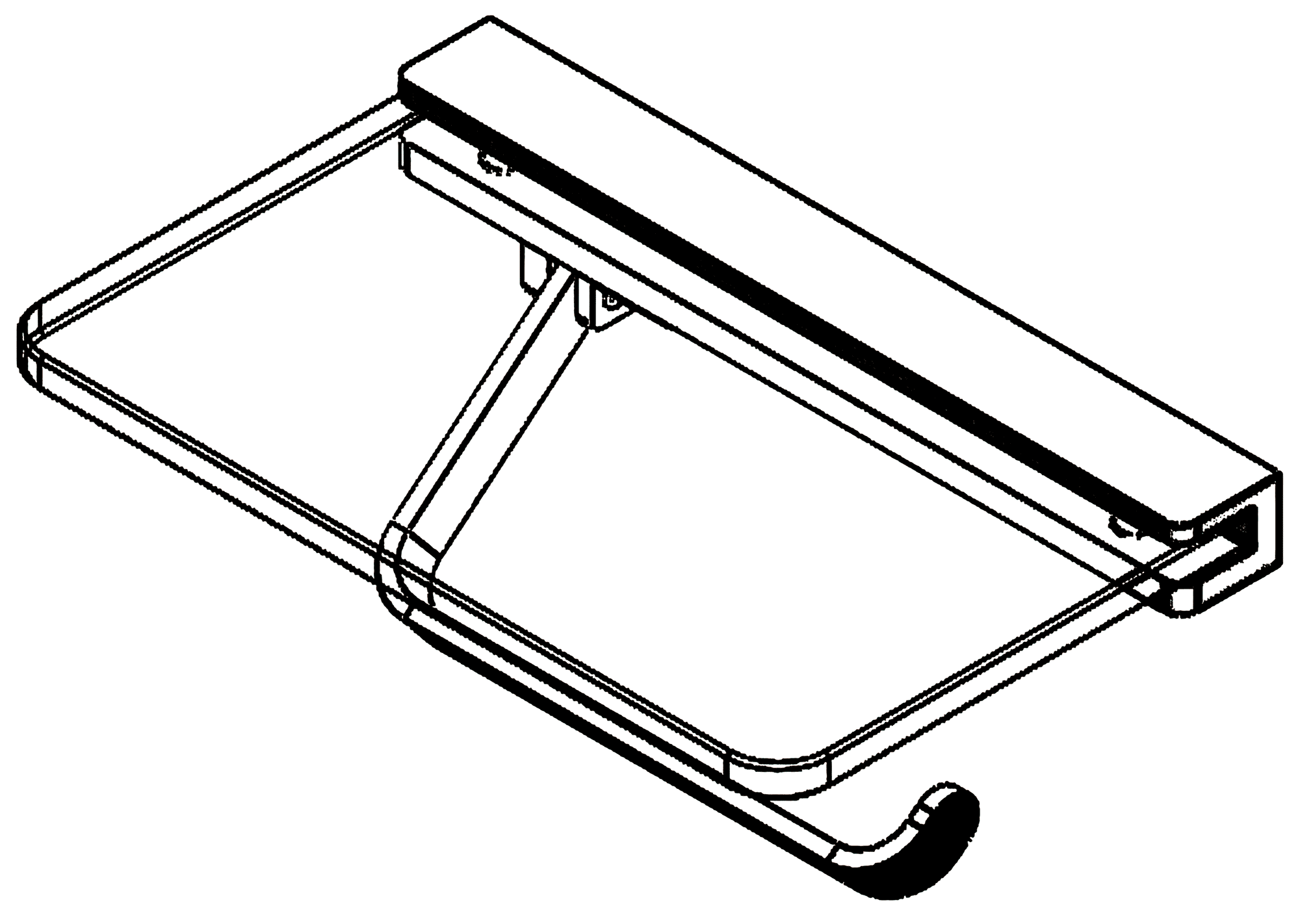 Langberger 32041B-BP Держатель туалетной бумаги со стеклянной полочкой (чёрный)