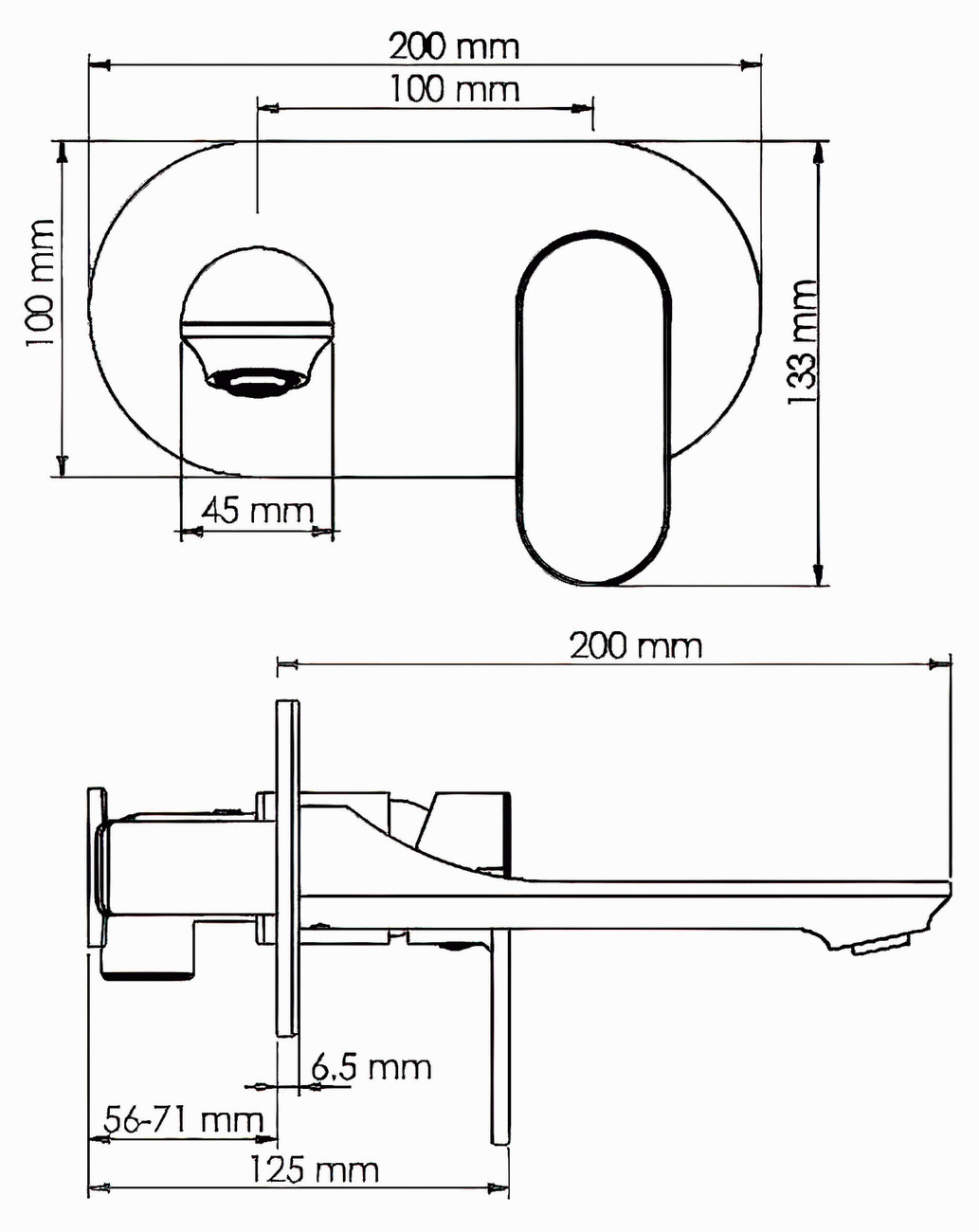 WasserKraft Elbe 7430 Встраиваемый смеситель для раковины (чёрный)