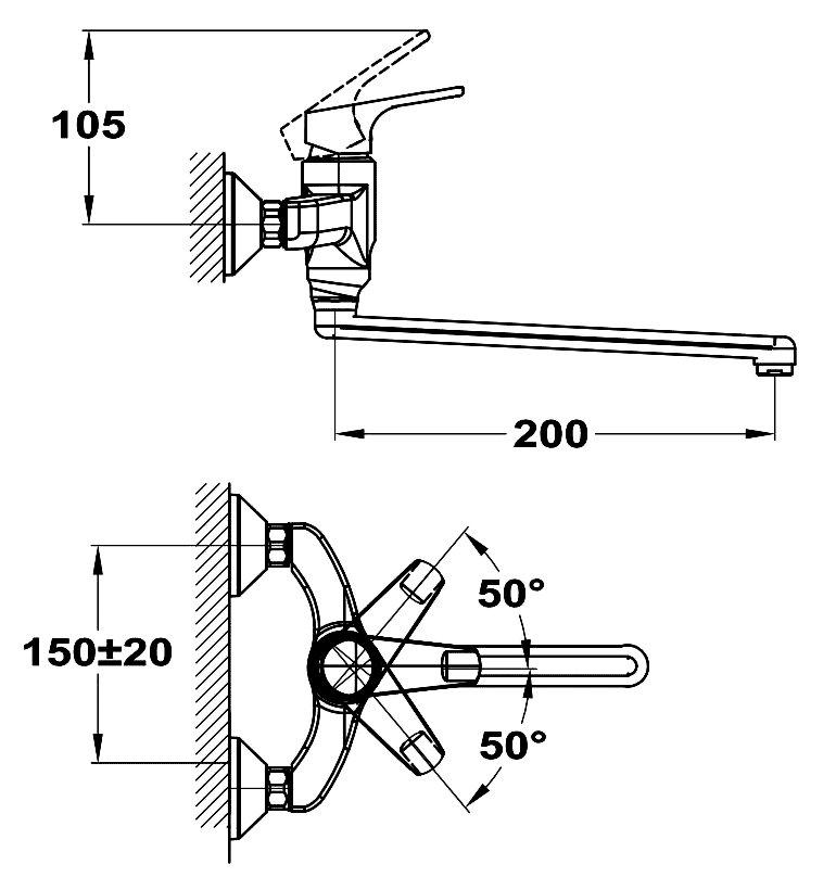 Mofem Junior Evo 152-0047-00 Смеситель кухонный настенный