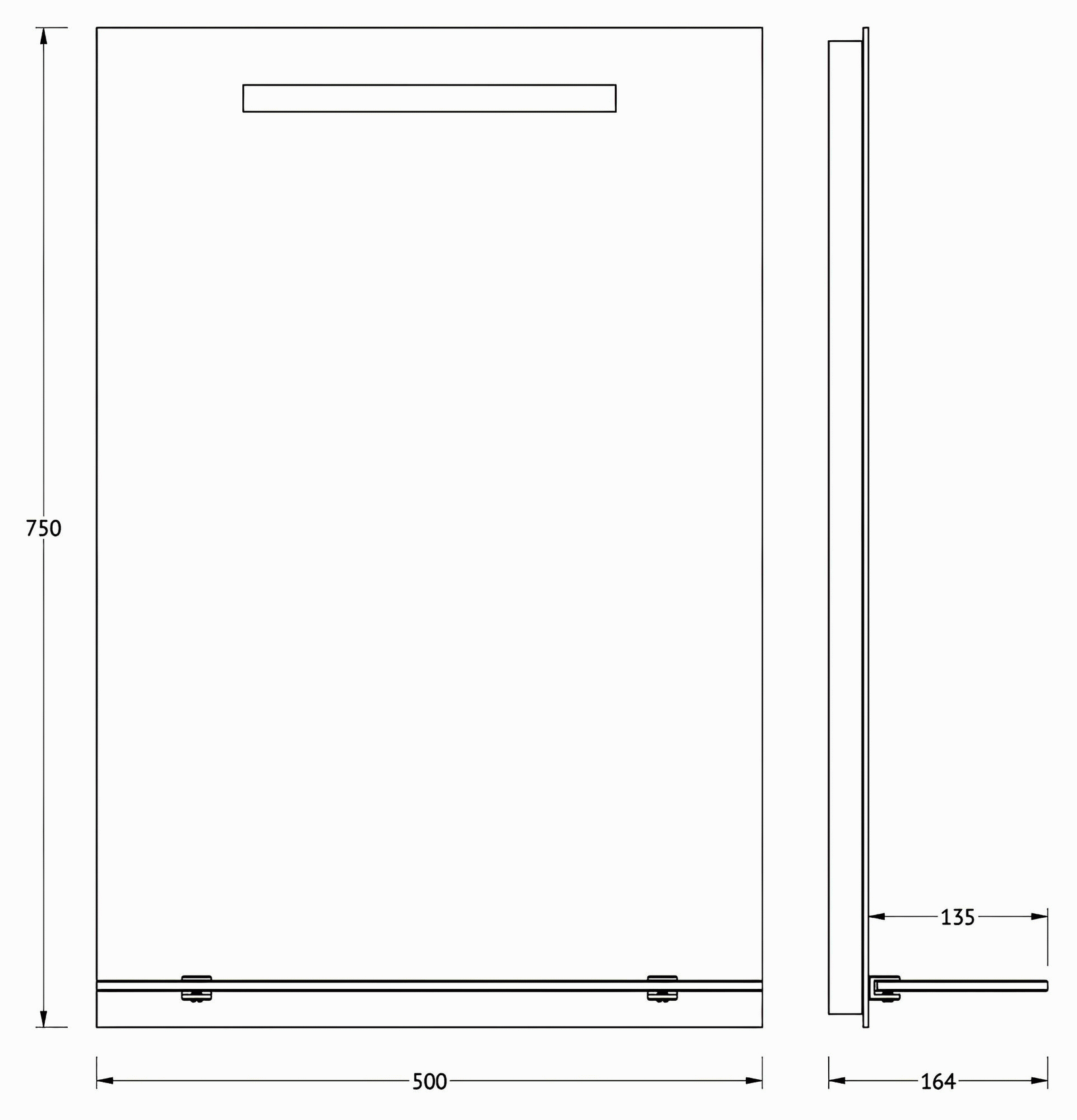 Evoform Ledline-S BY2152 Зеркало 500x750 с полочкой и LED-светильником