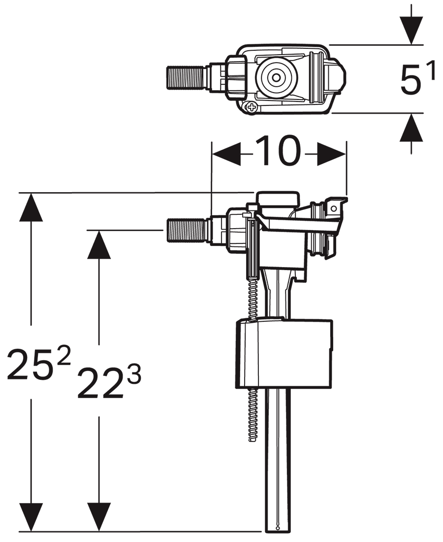 Geberit Type330 136.730.00.3 Наборное устройство для унитаза (боковой подвод 3/8"-1/2")
