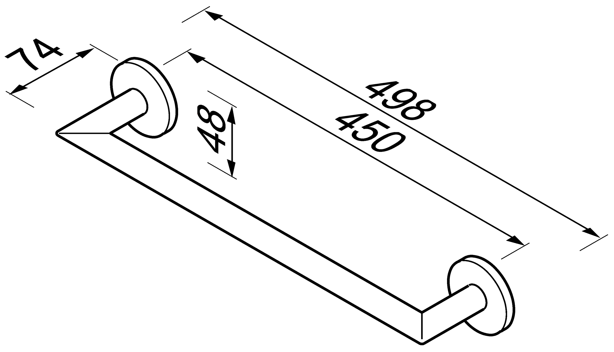 Geesa Nemox Black 916507-06-45 Полотенцедержатель 45 см (чёрный)