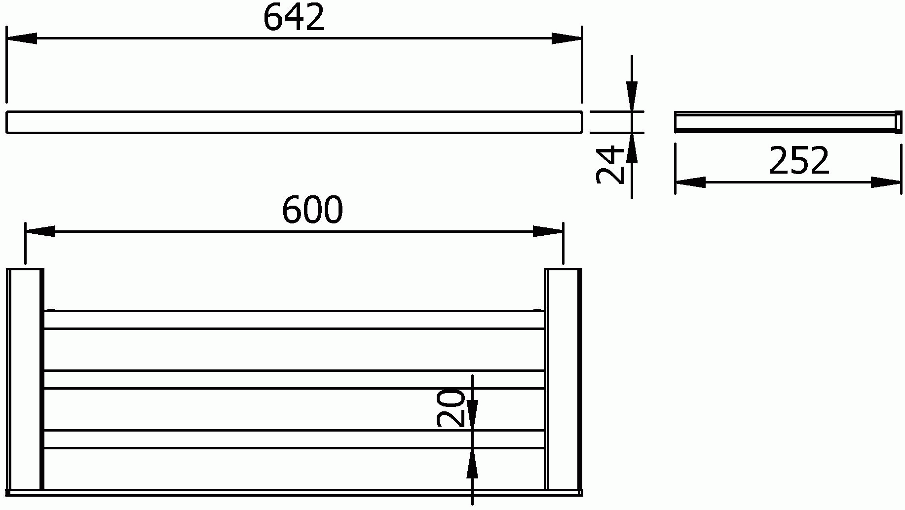 Langberger Ledro 11303A Полка для полотенец 55 см