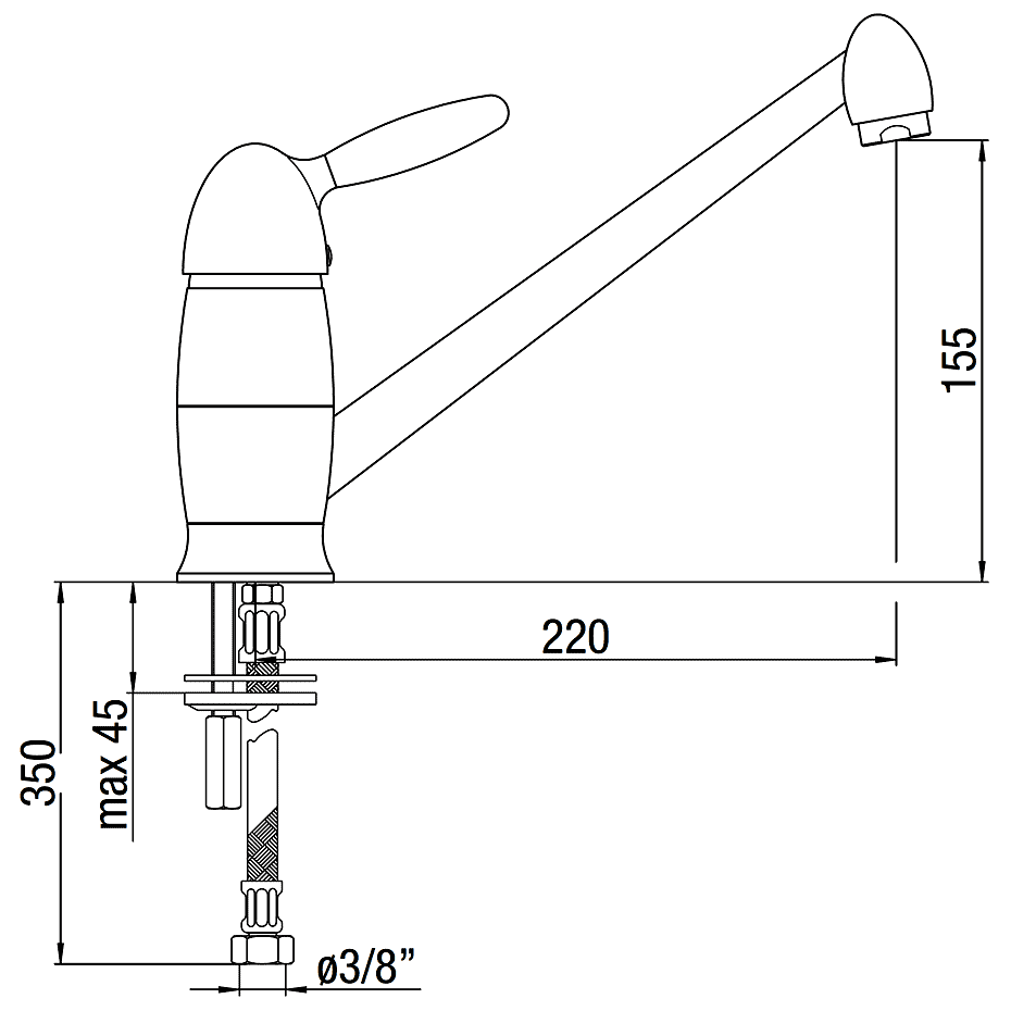 Nobili Uniko UK113/1T5BR  Смеситель кухонный (бронза)