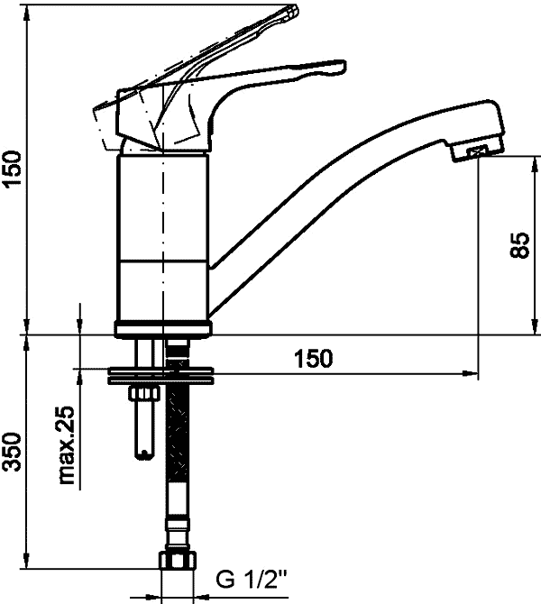 Mofem Junior Evo 150-0059-50 Смеситель для раковины с поворотным изливом