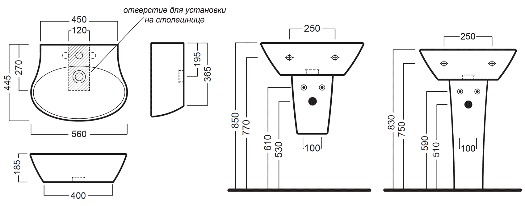 Hatria Nido Y0TT Раковина 560x445