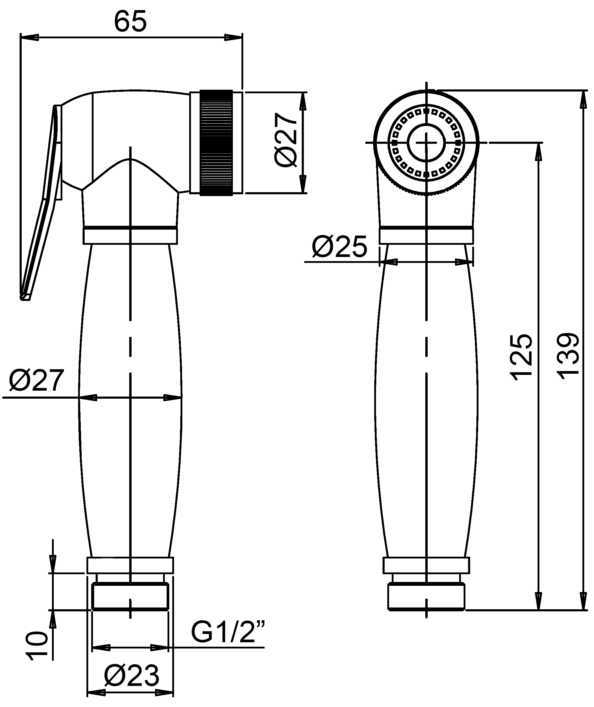 Remer 332OB DO Гигиенический душ металлический (золото)
