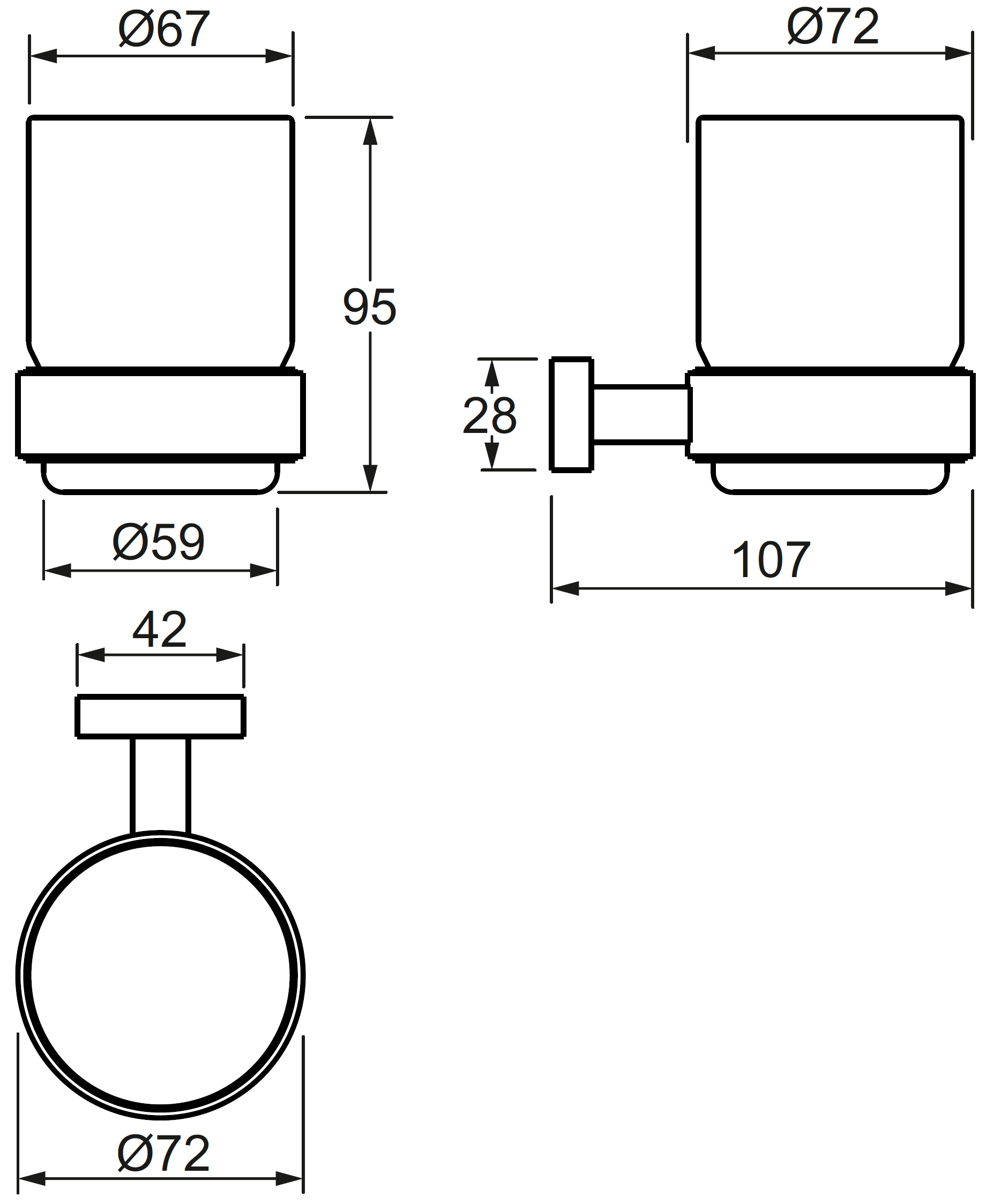 Grohe Essentials Cube 40755 001 Стакан настенный