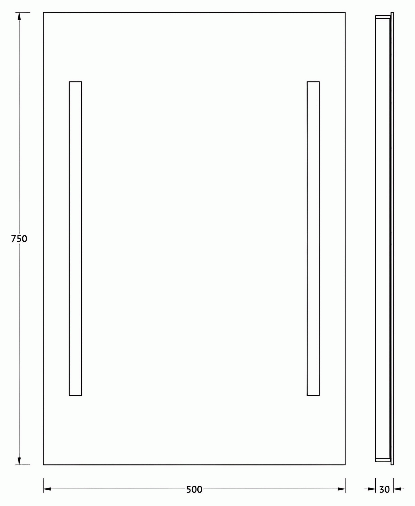 Evoform Ledline BY2113 Зеркало 50x75 с LED светильниками