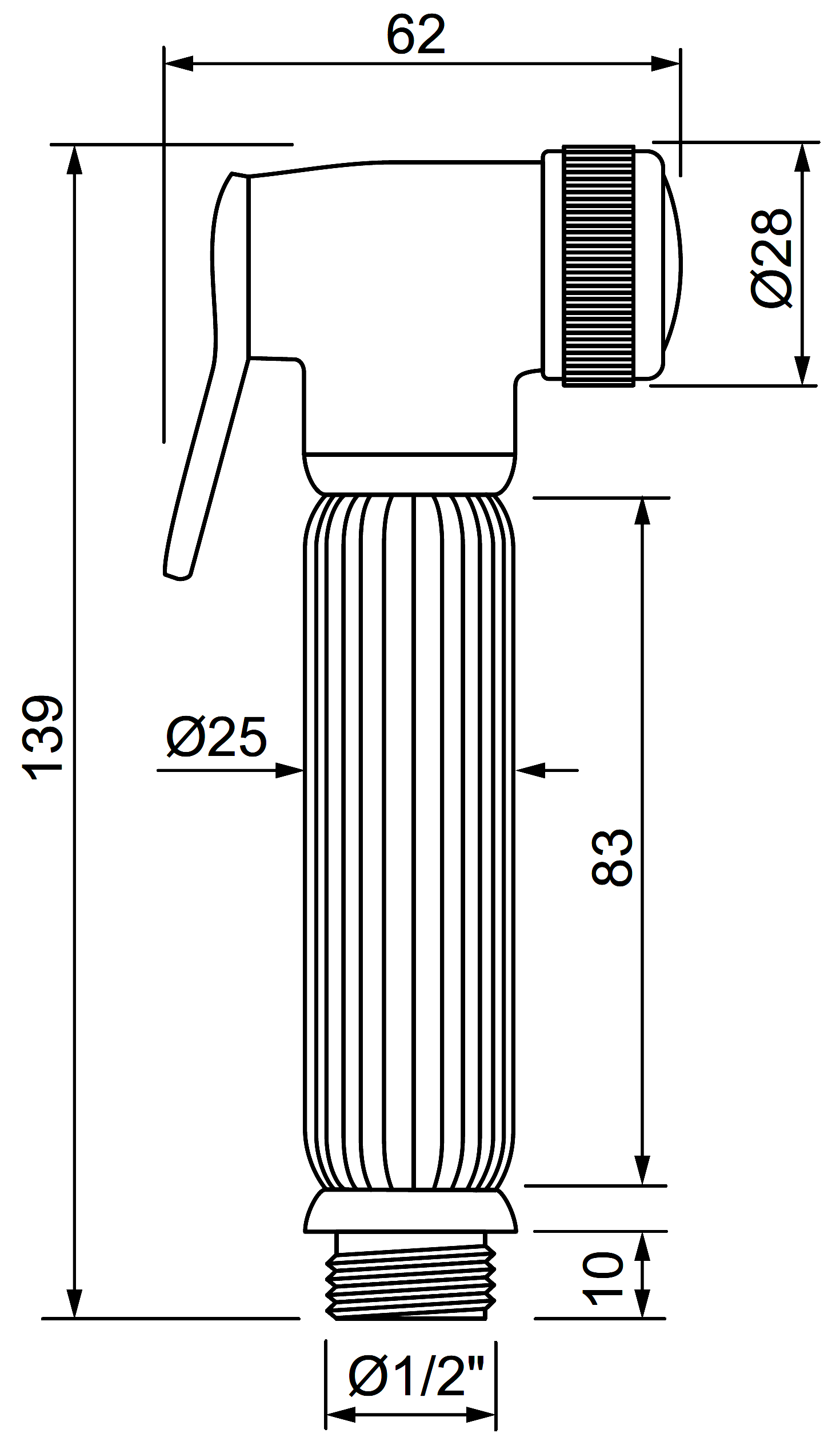 Remer 332OZ DO Гигиенический душ металлический (золото)