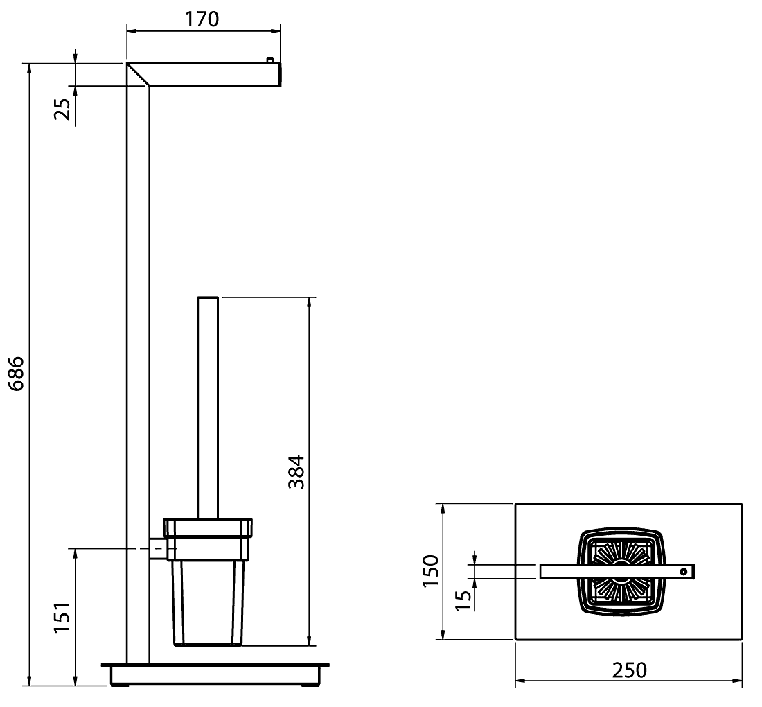 Langberger 72481 Напольная стойка для унитаза