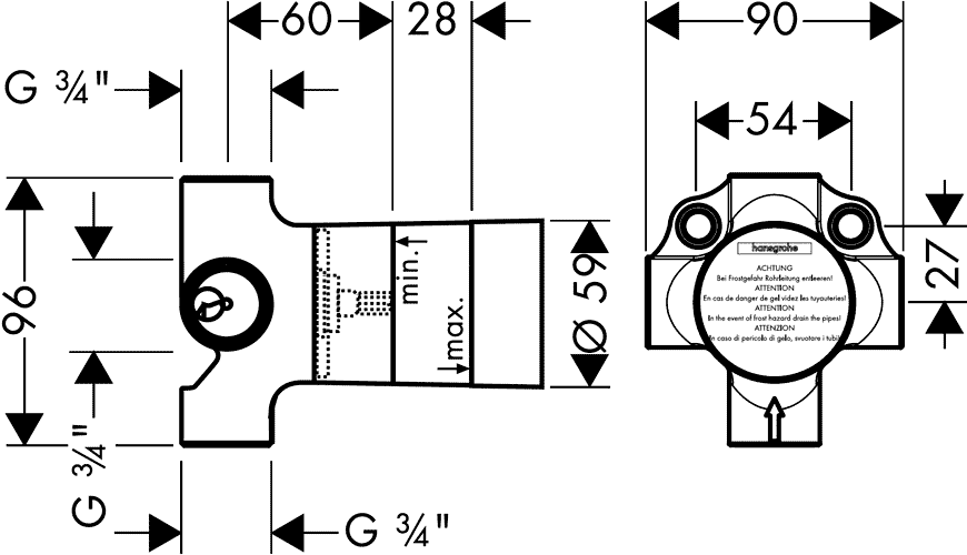 Hansgrohe Quattro 15930180  Переключатель на 3 выхода 3/4"