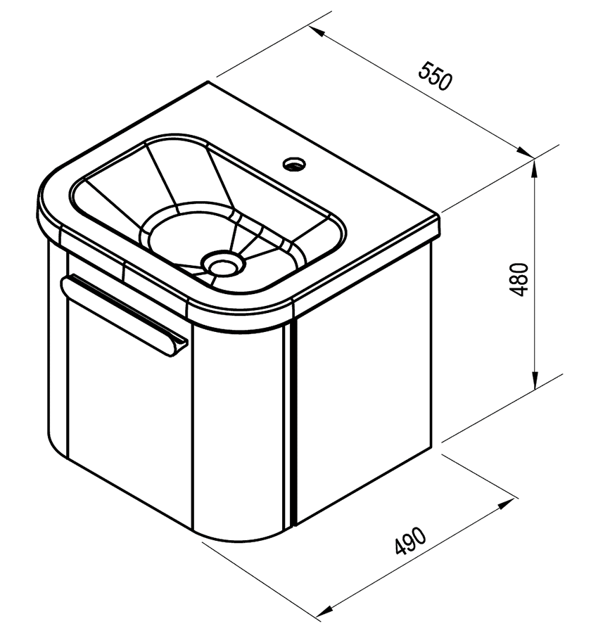 Ravak Chrome SD-550 X000000636  Тумбочка с раковиной 55 см (серый)