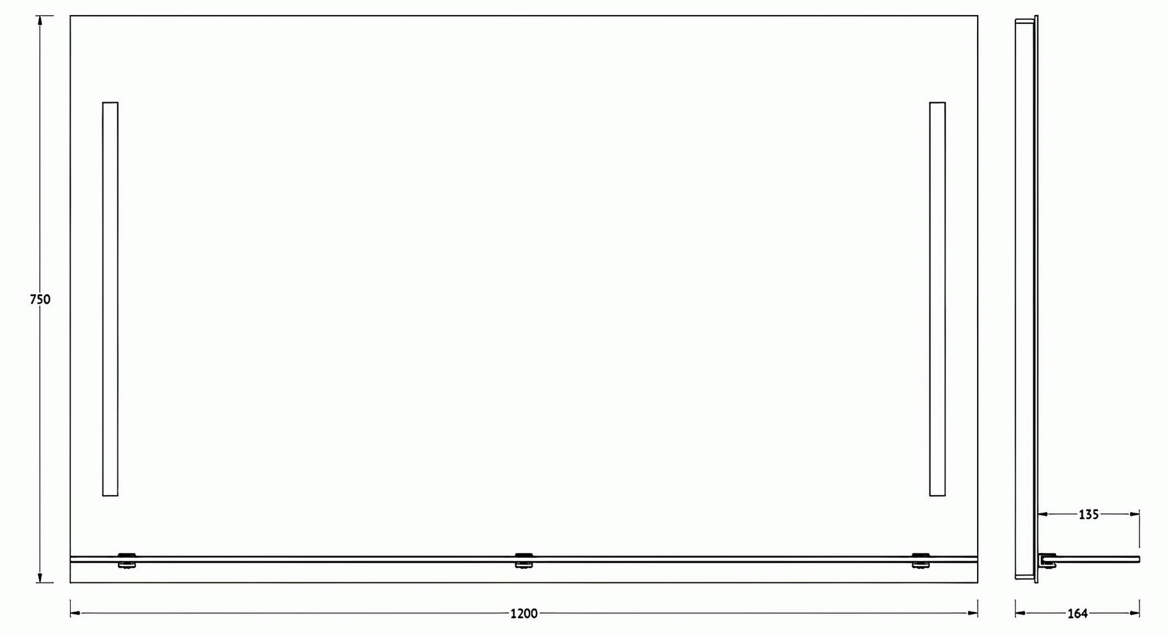 Evoform Ledline-S BY2167 Зеркало с полочкой со встроенными LED-светильниками 120x75