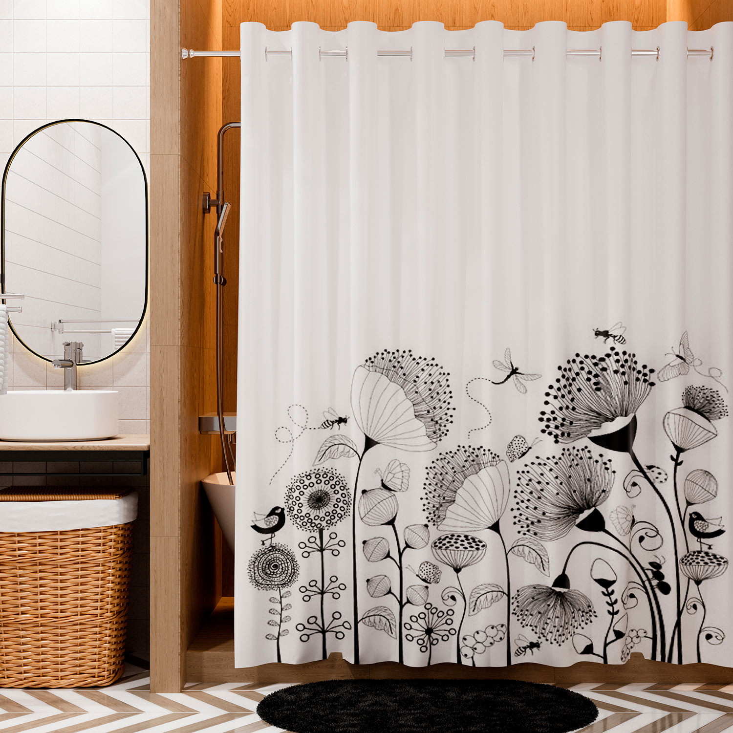 WasserKraft Dill SC-39102 Шторка для ванны 200x200