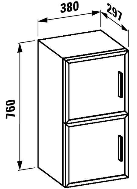 CASE 7895.1.500  Шкаф средний (белый, петли слева), Laufen