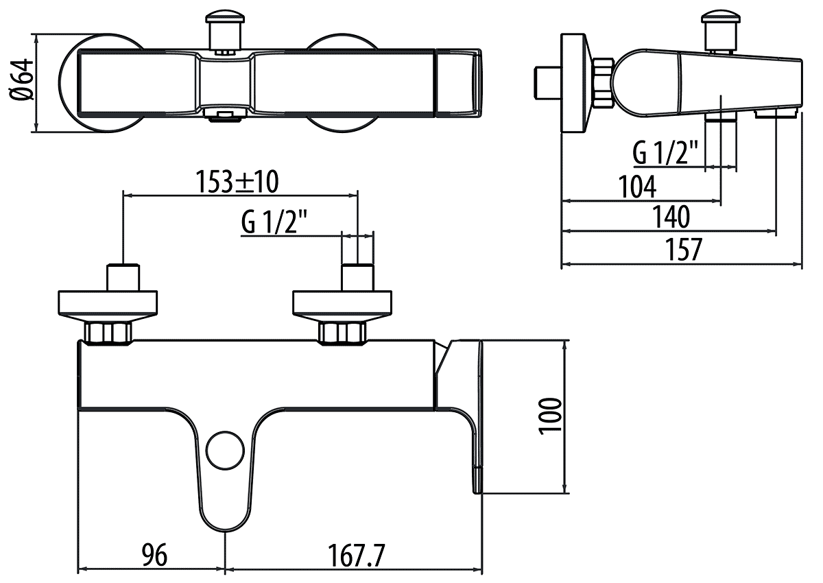 Gattoni H2Omix1000 1000/10С0 Смеситель для ванны