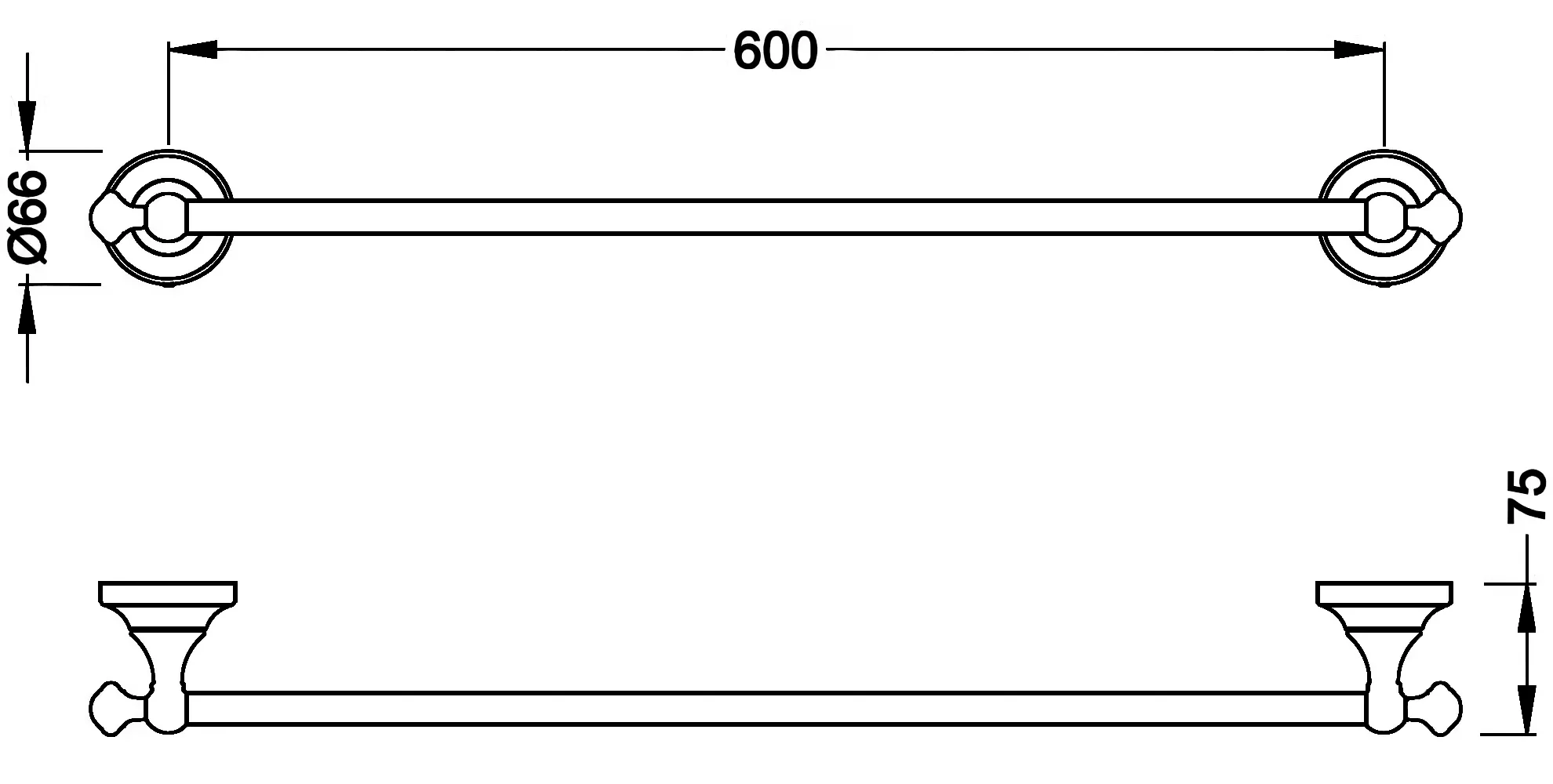 Schein Saine 7053037 Полотенцедержатель 60 см (хром)