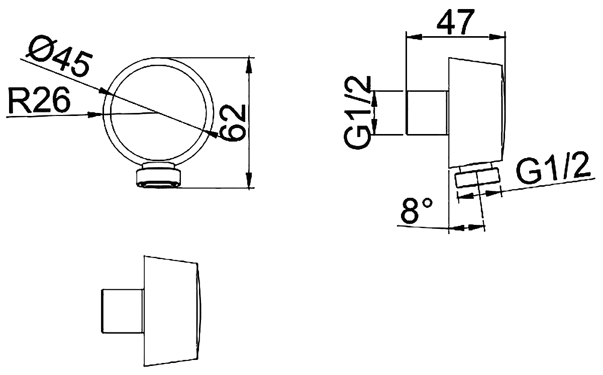 D&K DC1004894 Подключение душевого шланга 1/2"