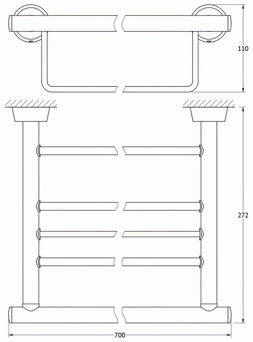 FBS Vizovice VIZ043 Полка для полотенец 70 см