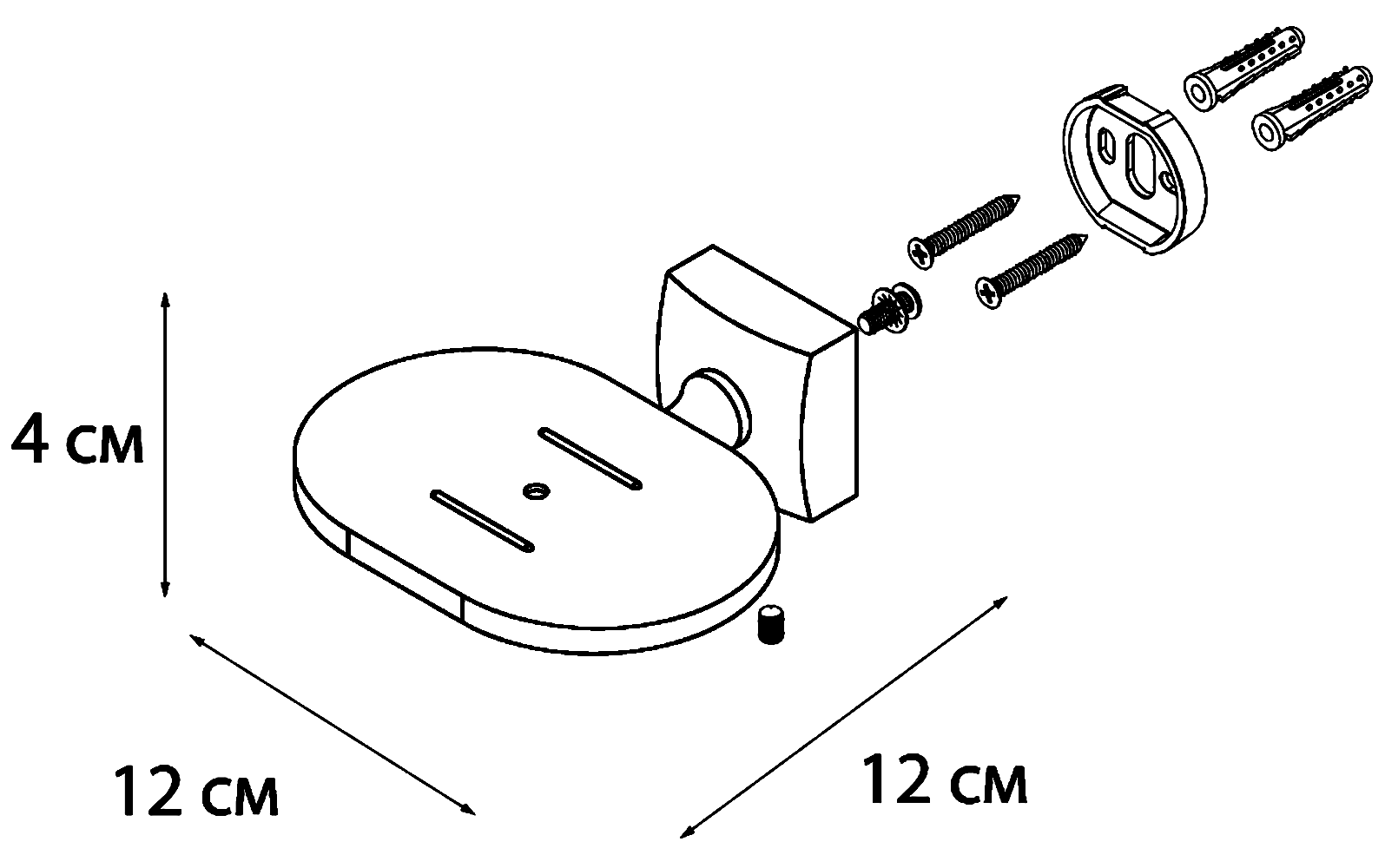 Fixsen Kvadro FX-61308A Мыльница настенная (металл)