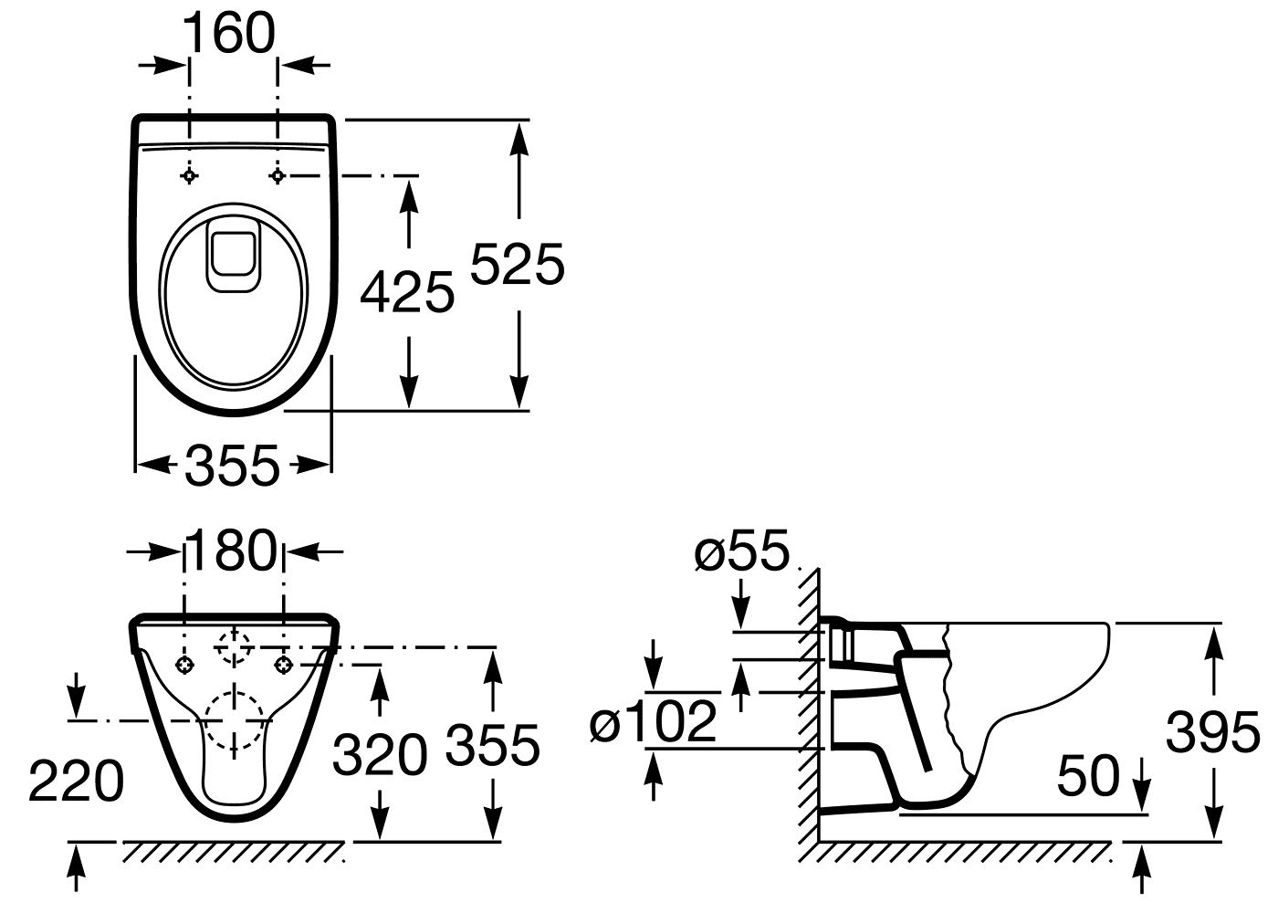 Roca Victoria 34630300R/ZRU8013920 Унитаз подвесной с сидением и крышкой SoftClose (Laura)