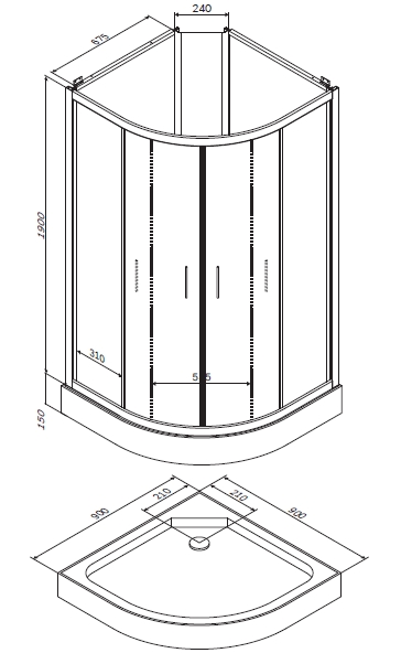 AM·PM Joy W85C-001-090GT Душевая кабина