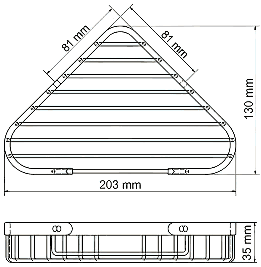 WasserKraft Elbe K-733BLACK Полочка-решётка угловая (чёрный)