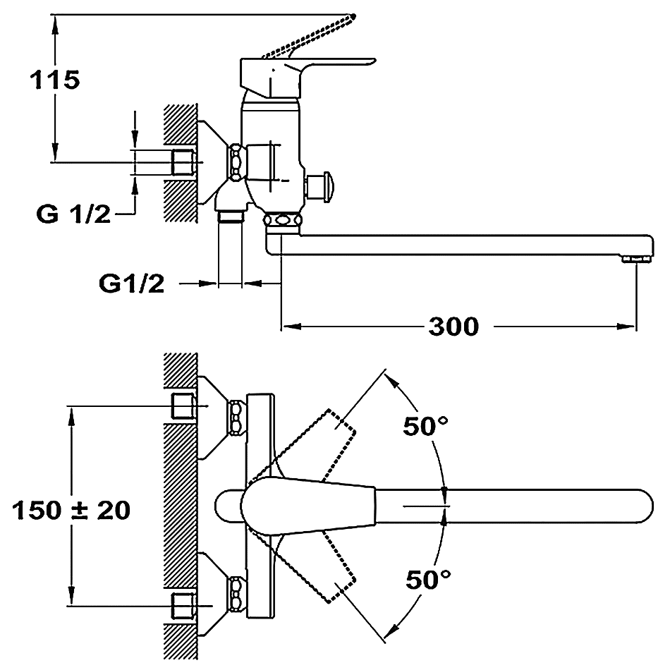 Mofem Trend Plus 155-1563-00 Смеситель для ванны (излив 300 мм)