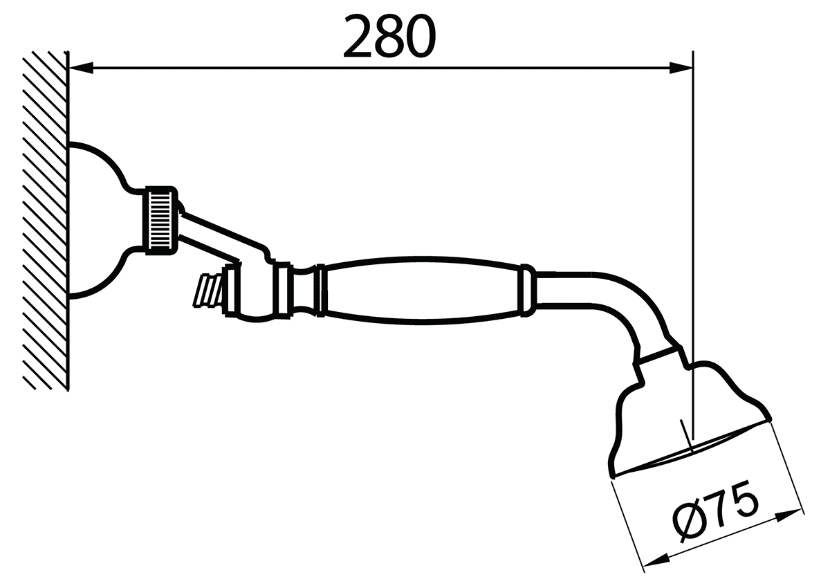 Webert AC0704.010  Ручной душ с кронштейном и шлангом (золото)